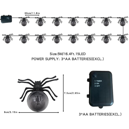 Spooky LED Spider Lights