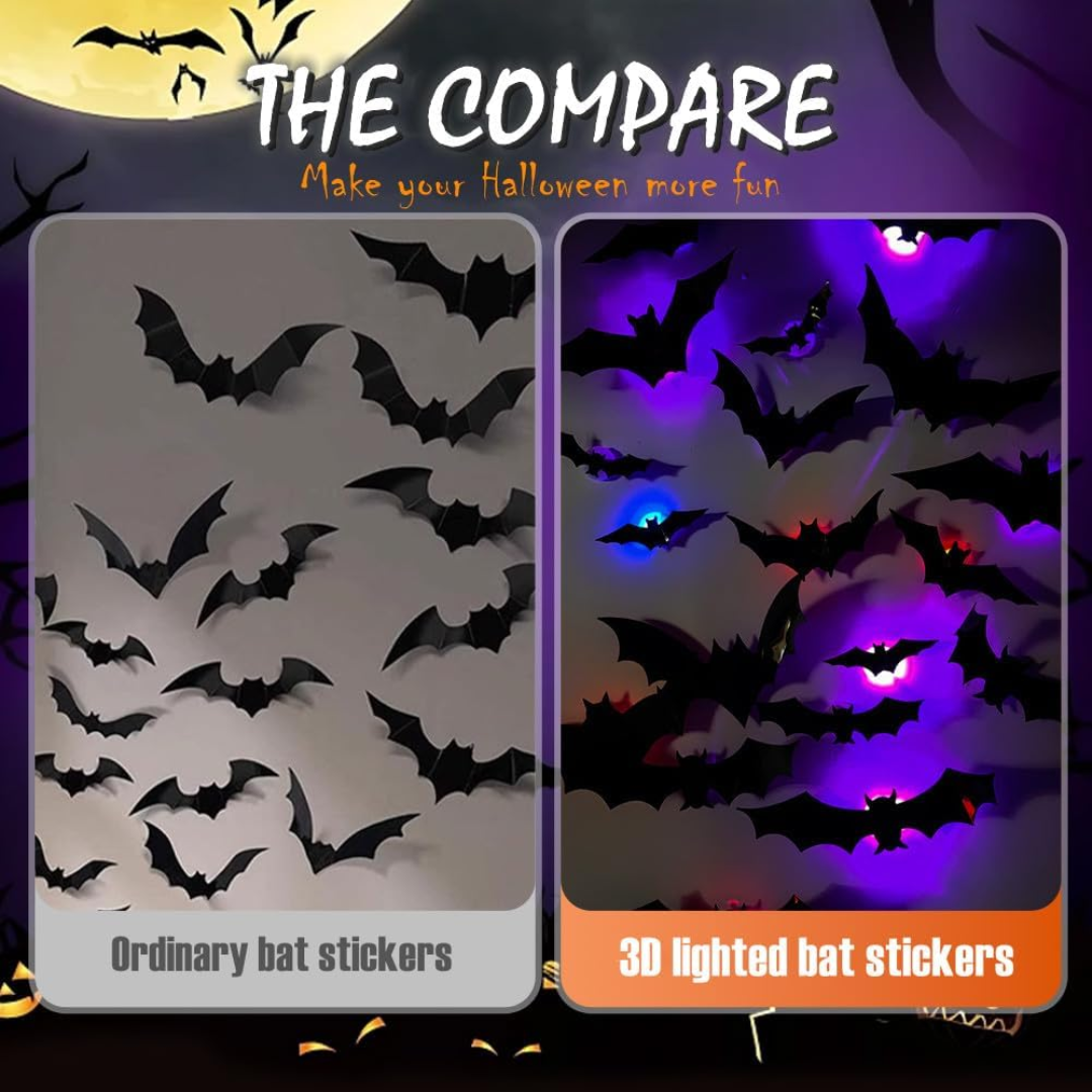 3D LED Halloween Bat Lights
